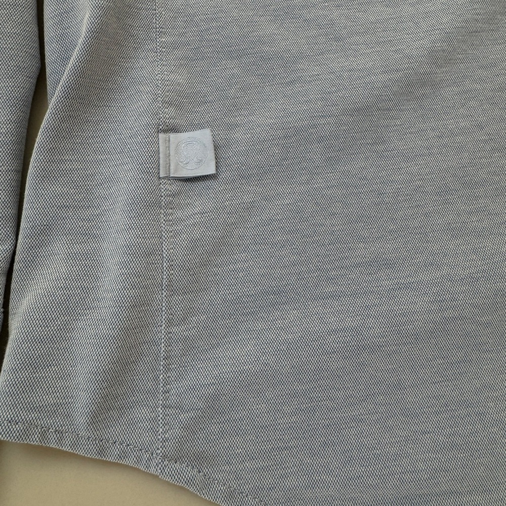 Lululemon Commission Button up Shirt XL Blue Knit One Pocket Stretch Long Sleeve - Picture 9 of 9